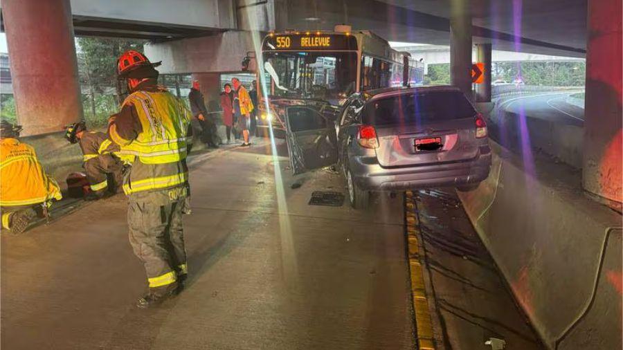 Wrong Way Driver in Bellevue, WA collides with King County Metro Bus